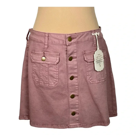 Millennial Rose Mauve Altar’d State Mini Skirt - Picture 1 of 8
